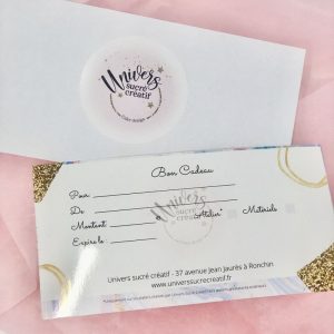 bon cadeau cake design atelier matériels