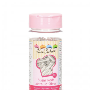 Bâtonnets de sucre XL Fun Cakes Argent Métallique 70g (Sprinkles)