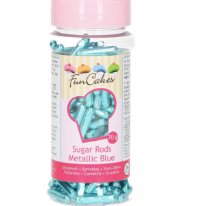Bâtonnets de sucre XL Fun Cakes Bleu Métallique 70g (Sprinkles)