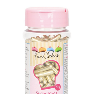 Bâtonnets de sucre XL Fun Cakes Or Métallique 70g (Sprinkles)